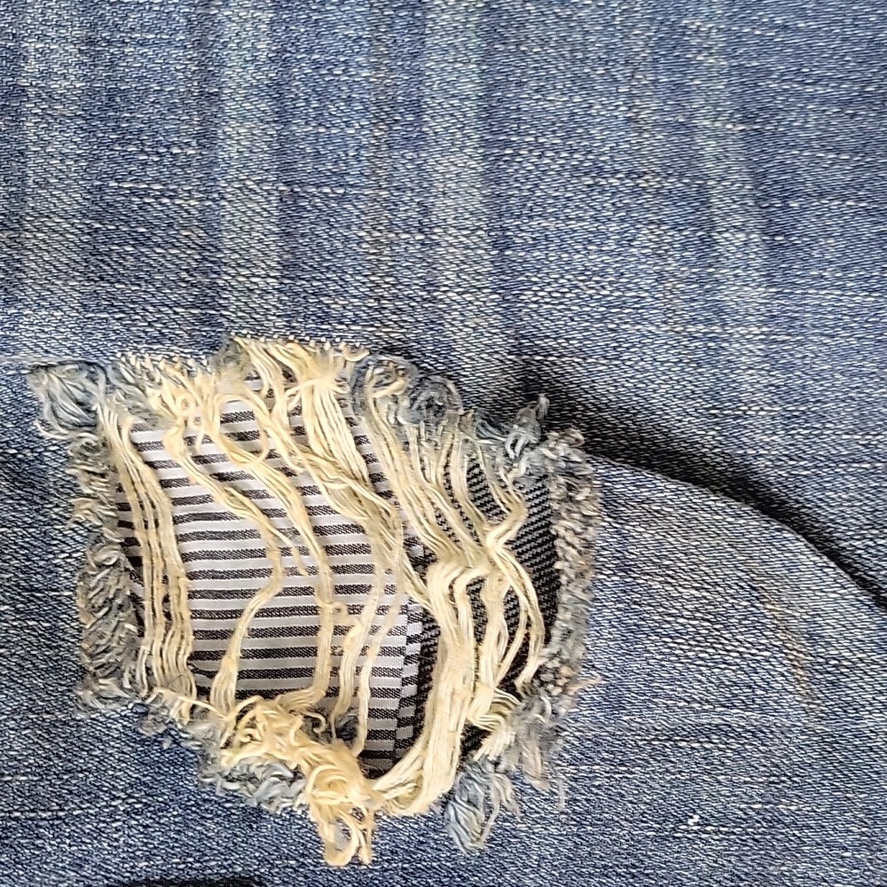 Free People Distressed Blue Boyfriend Jeans - Picture 2 of 7